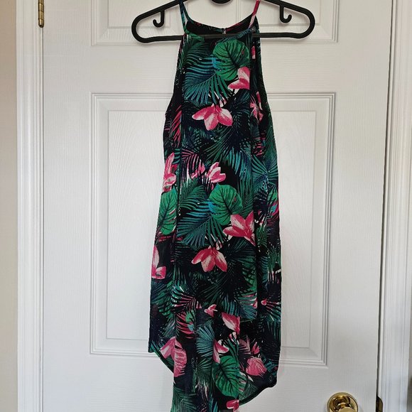 Floral Flowy Back Slit High-Low Top - Picture 1 of 9